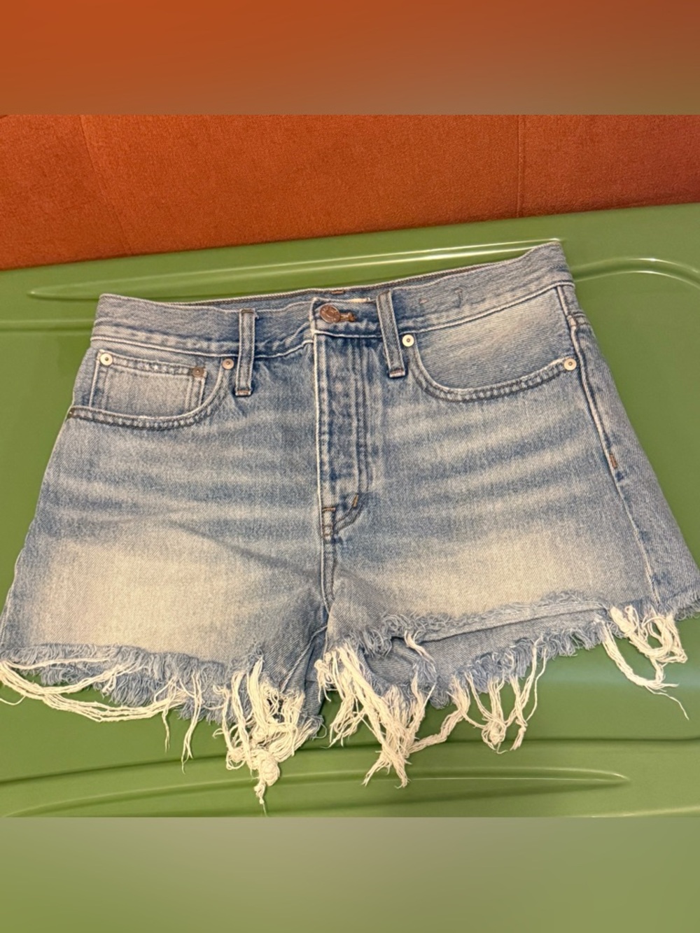 Brand: Madewell. 
Light Wash Frayed Hem Denim Shorts sz 26
NWOT